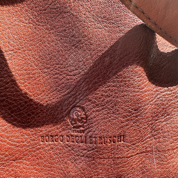 Borgo degle Etruschi Leather Crossbody Bag in Cognac Brown and chocolate brown - Picture 12 of 16